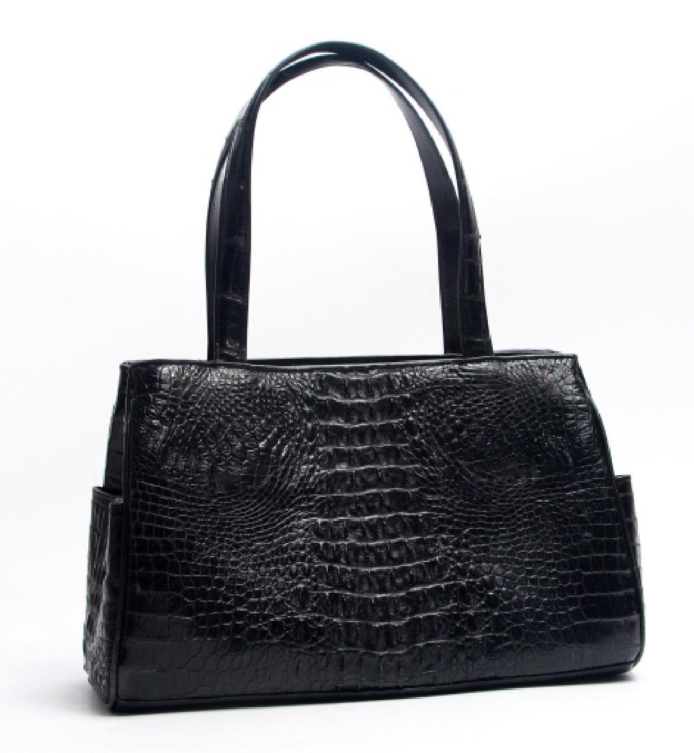 Vintage Black Alligator Purse / Handbag (1 of 4)