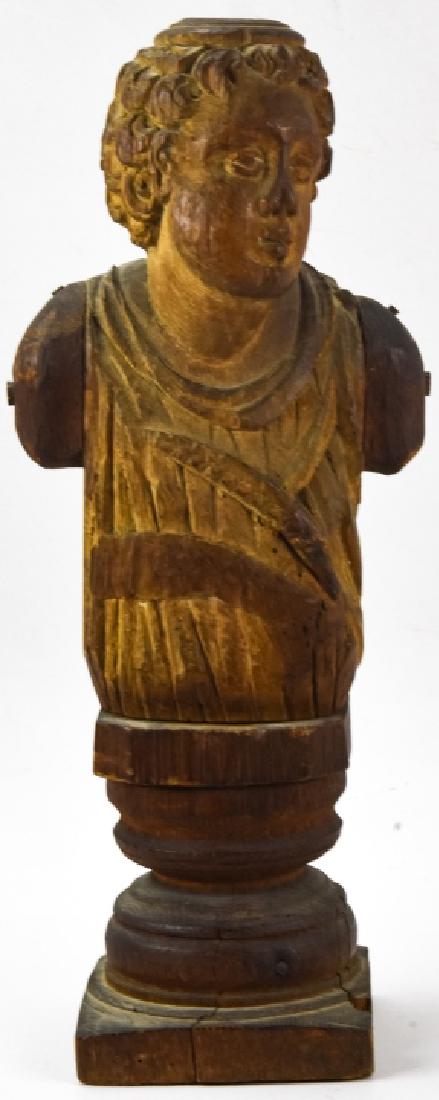 Antique 18th C Carved Continental Bust Statue (1 of 10)