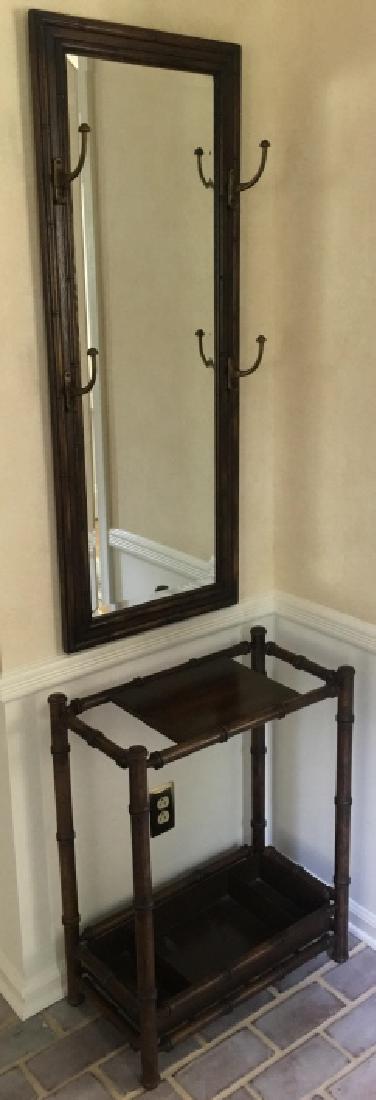 Faux Bamboo Hall Mirror & Shelf Unit (1 of 8)