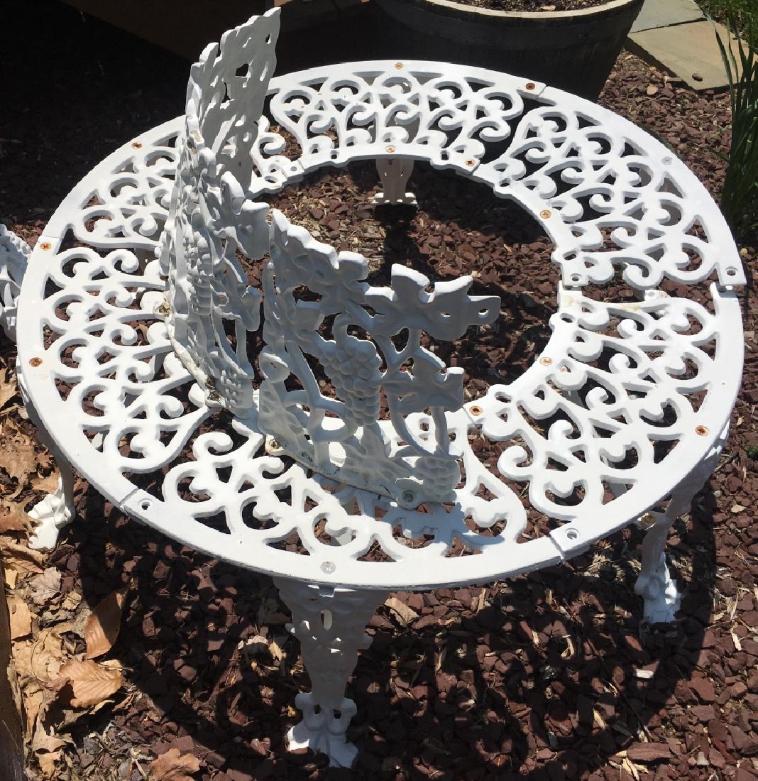 Woodard Style White Wrought Iron Outdoor Bench (1 of 5)