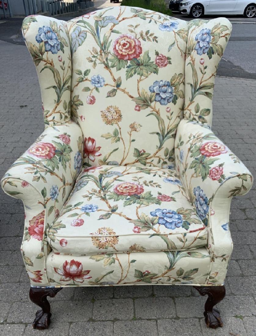 Queen Anne Style Wing Back Arm Chair (1 of 6)