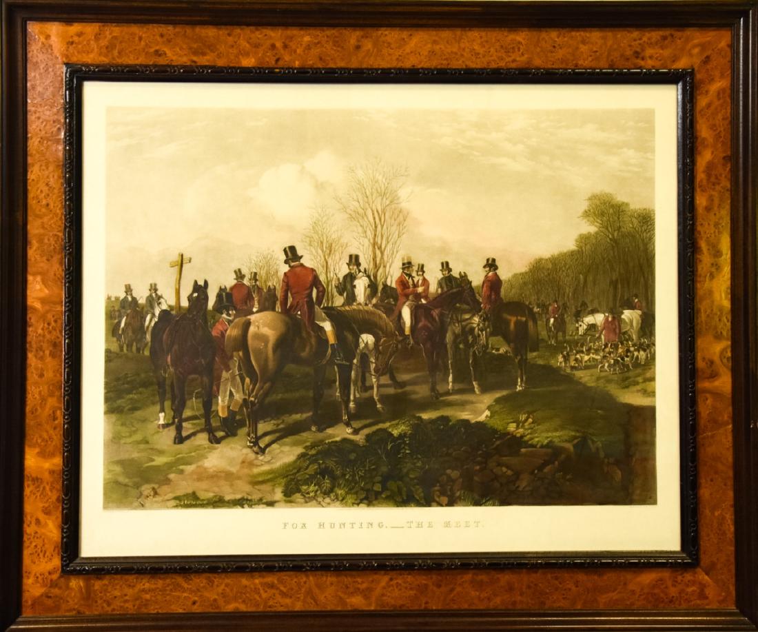 T W Huffman Hand Colored Fox Hunting Engraving (1 of 10)