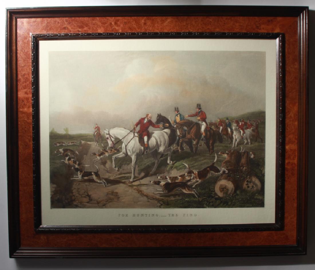 T.W. Huffman Hand Colored Fox Hunting Engraving (1 of 6)