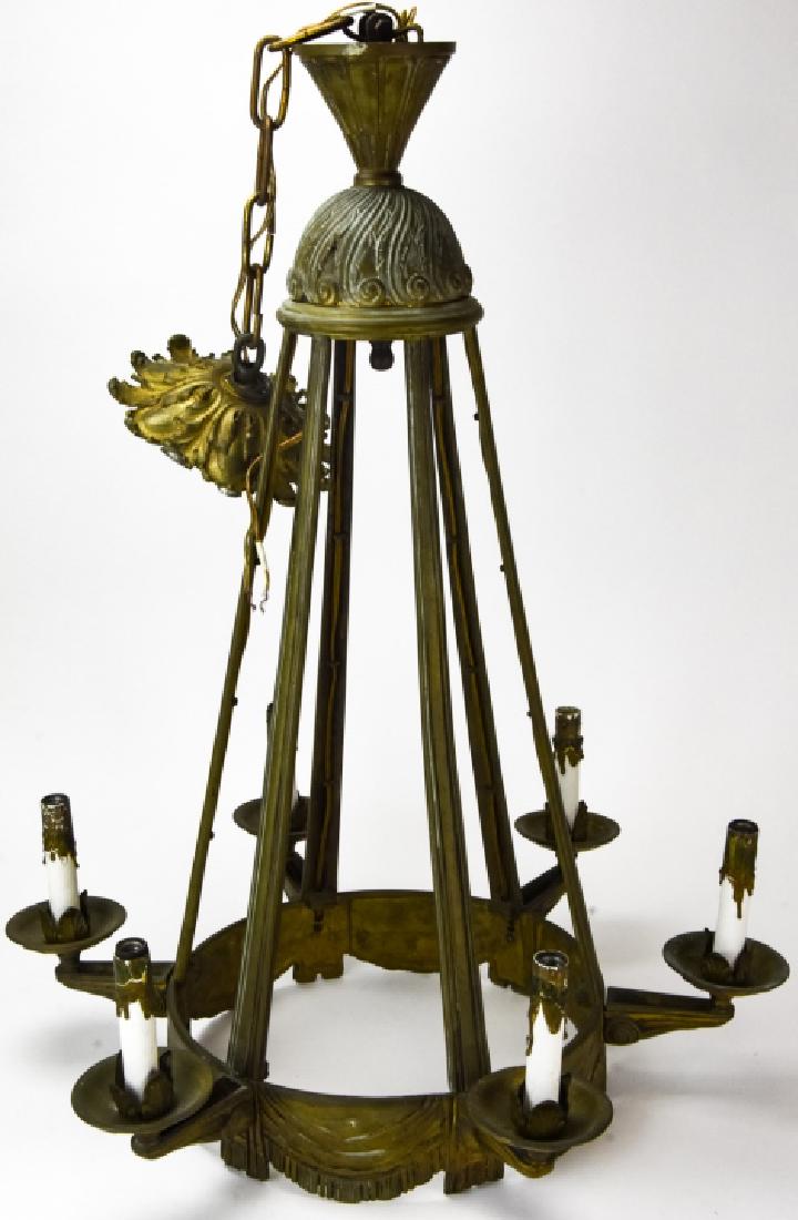 Bronze and Crystal Art Deco Pendant Chandelier (1 of 8)
