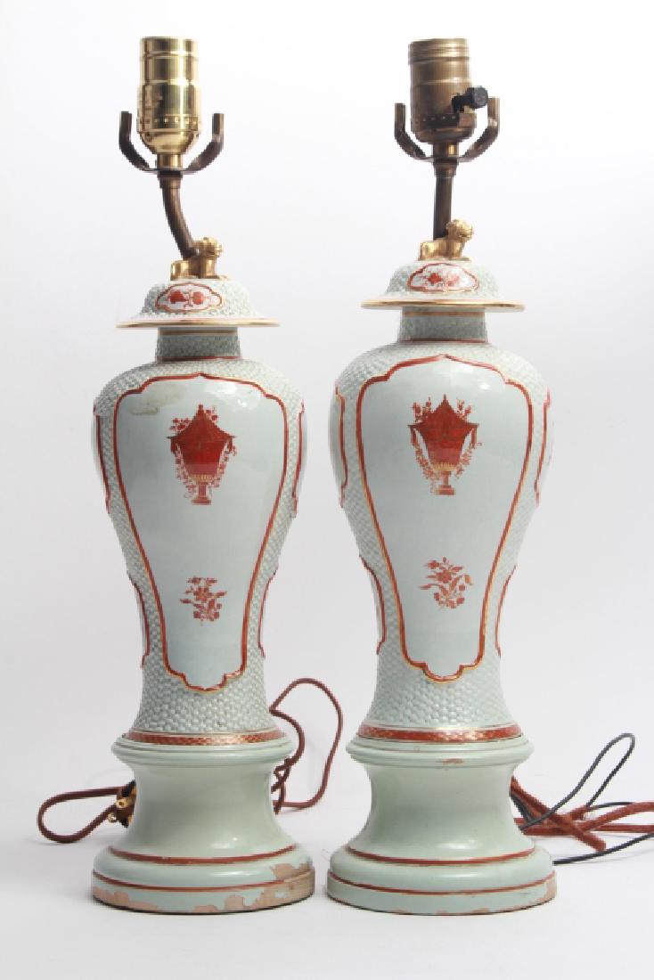 Pair Chinese Porcelain Ginger Jar Form Table Lamps (1 of 5)