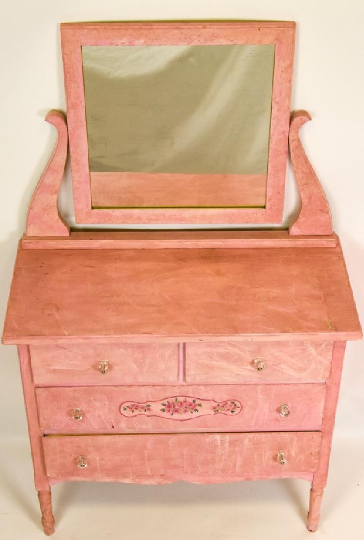 Shabby Chic Style Painted Pink Dresser / Bureau (1 of 9)