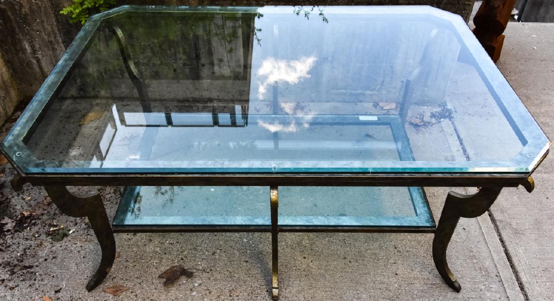 Contemporary Style Pewter Toned Metal Coffee Table (1 of 7)