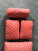 Group of Four Custom Made Coral Tone Throw Pillows - 2