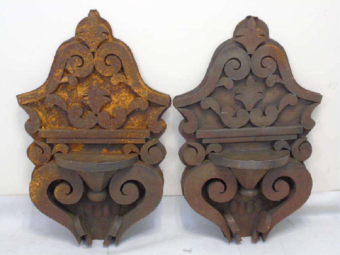 Pair Vintage Ornate Metal Decorative Wall Plaques (1 of 3)