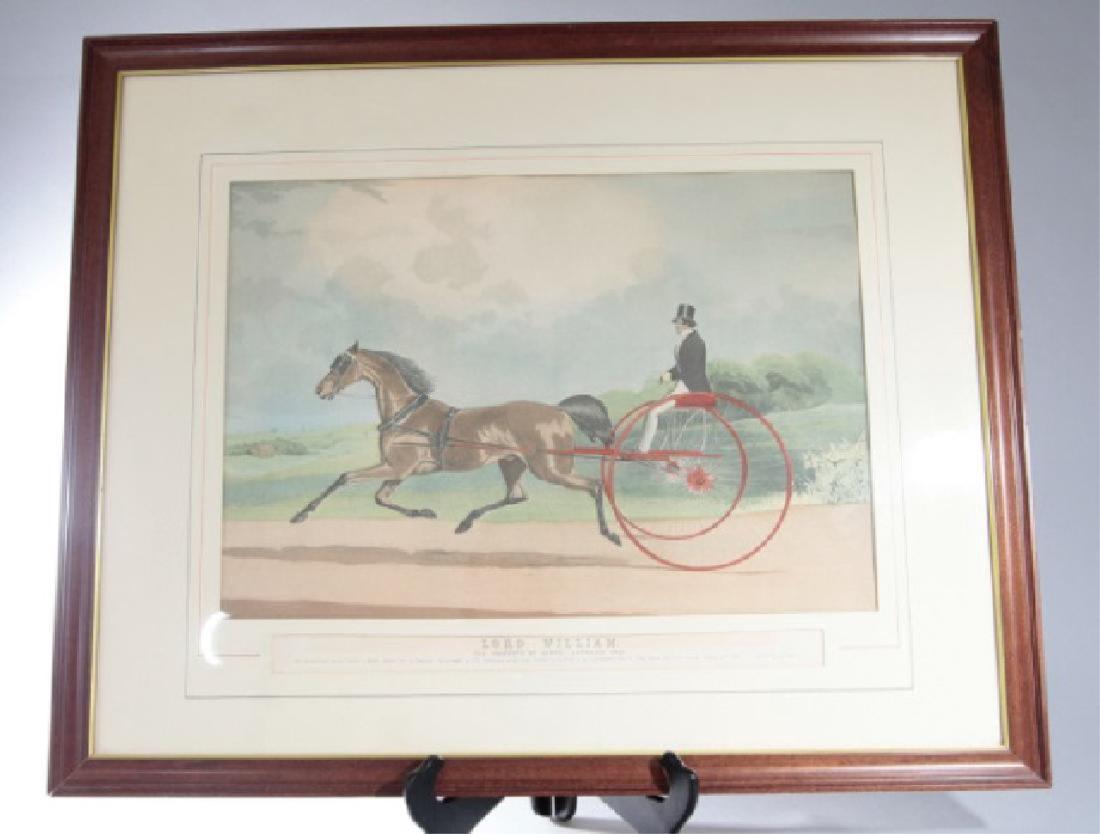 Antique 19th C Framed Horse & Carriage Print (1 of 3)