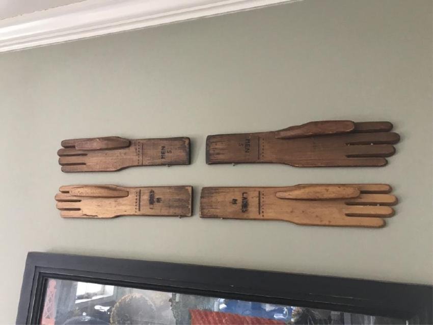 Four Antique 19th C Wood Glove Forms / Displays (1 of 2)
