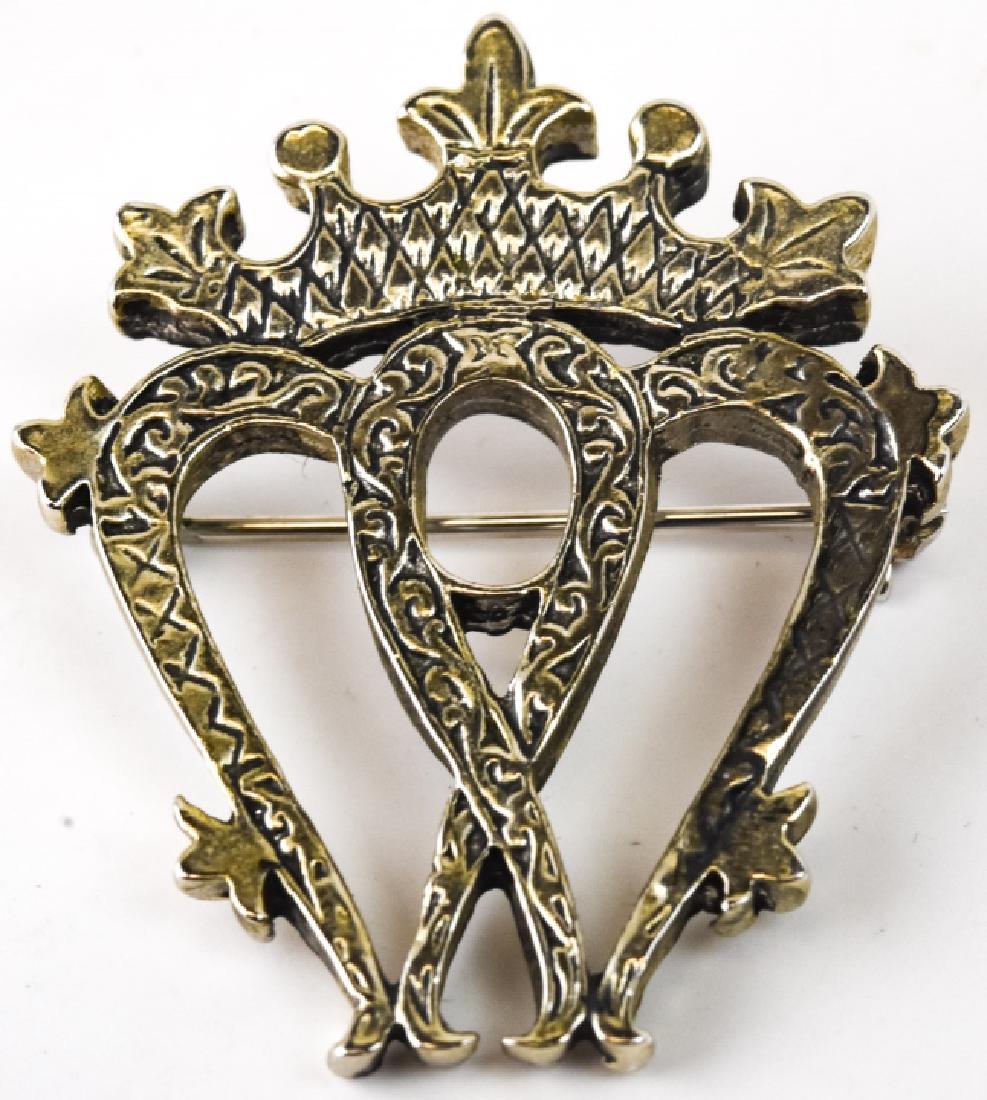 Antique English Silver Witch's Heart Brooch (1 of 7)