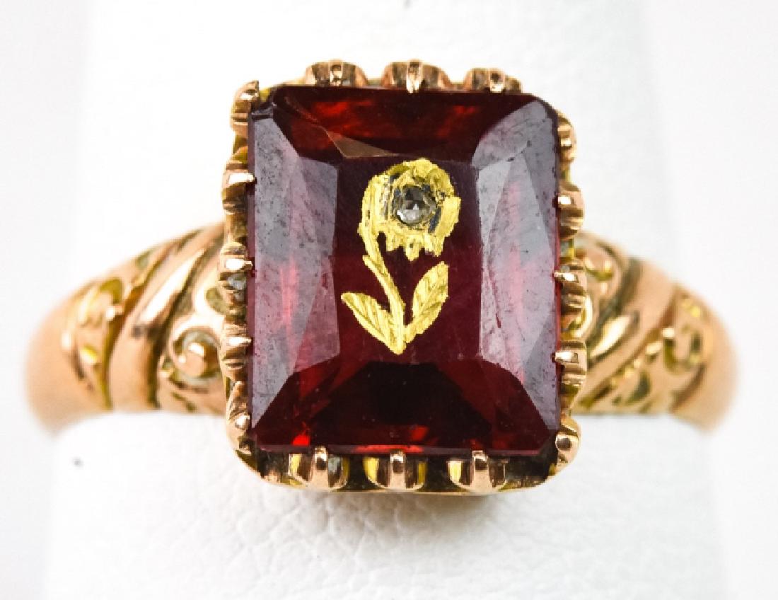 Antique 14kt Yellow Gold Forget Me Not Flower Ring (1 of 6)