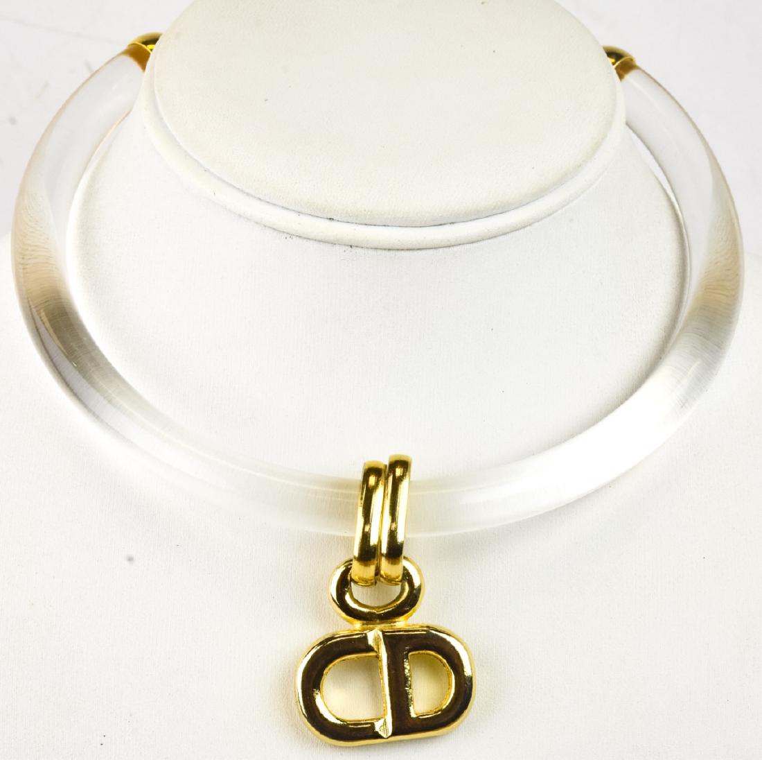 Vintage Gilt Metal Lucite Christian Dior Necklace (1 of 7)