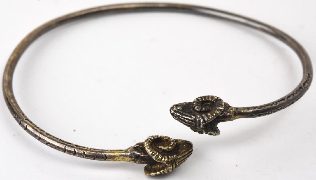 Vintage Sterling Double Ram's Head Bypass Bracelet (1 of 7)