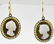 Pair Antique Early 19th C 14k Gold Cameo Earrings