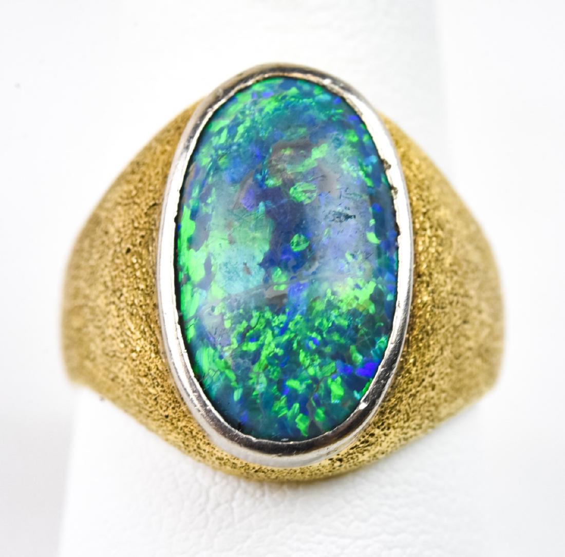 Estate Retro Design 14kt Yellow Gold & Opal Ring (1 of 6)
