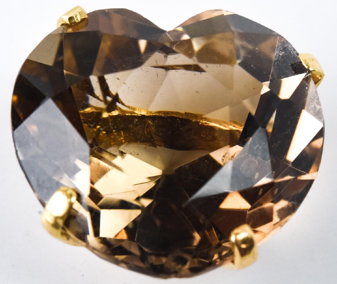 Estate 14kt Gold 50 Carat Topaz Heart Pendant (1 of 6)