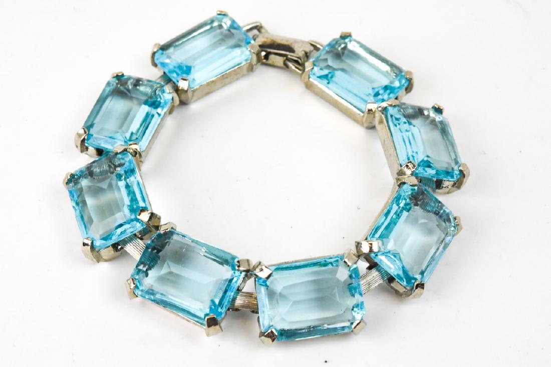 Vintage Art Deco Style Faux Aquamarine Bracelet (1 of 7)