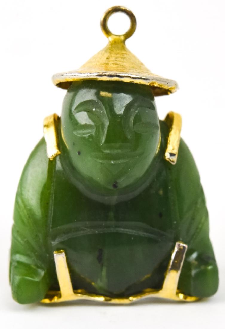 Vintage Chinese Jade Buddha Necklace Pendant (1 of 5)