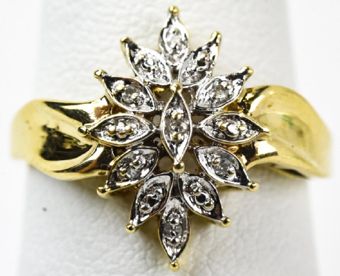 Vintage 10kt Yellow Gold Diamond Cluster Ring (1 of 5)