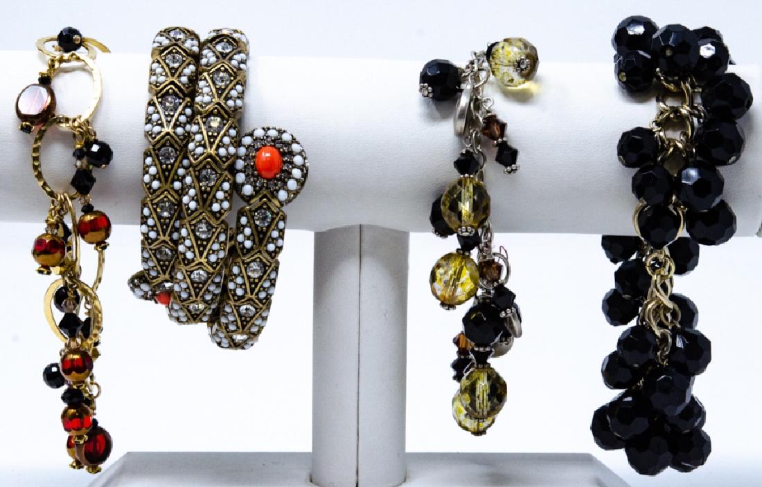 4 Faceted Art Glass + Beaded Bracelets (1 of 5)