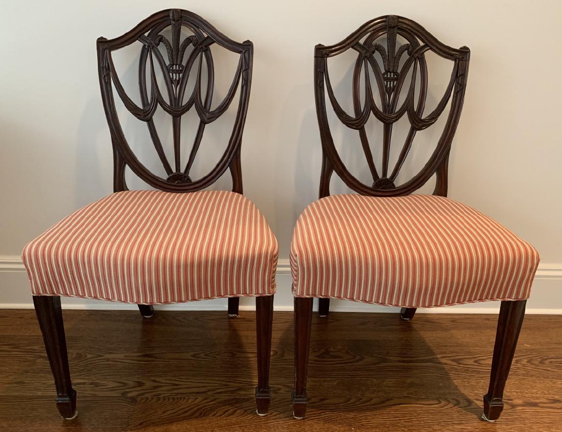 Pair Antique Hepplewhite Shield Back Side Chairs (1 of 8)