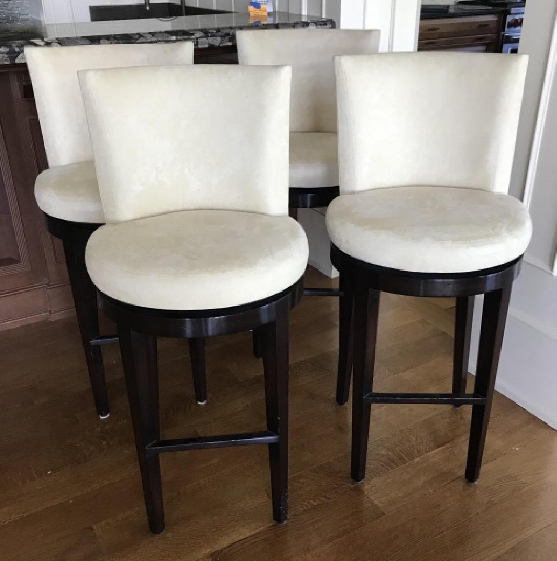 Four Contemporary Suede Bar Stools by A Rudin (1 of 3)