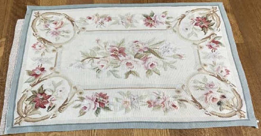 French Aubusson Style Needlepoint Throw Rug (1 of 3)