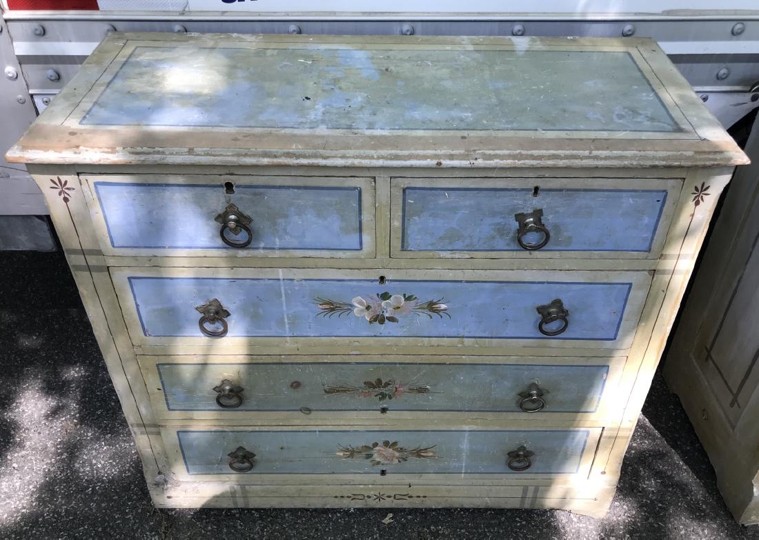 Antique 19th Victorian Painted Chest of Drawers (1 of 4)