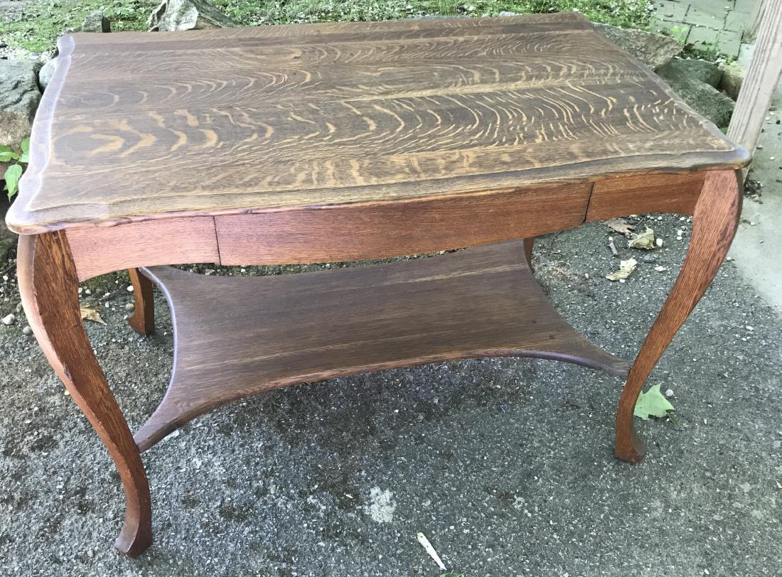 Antique C 1900 Carved Oak Table by Wolverine (1 of 5)