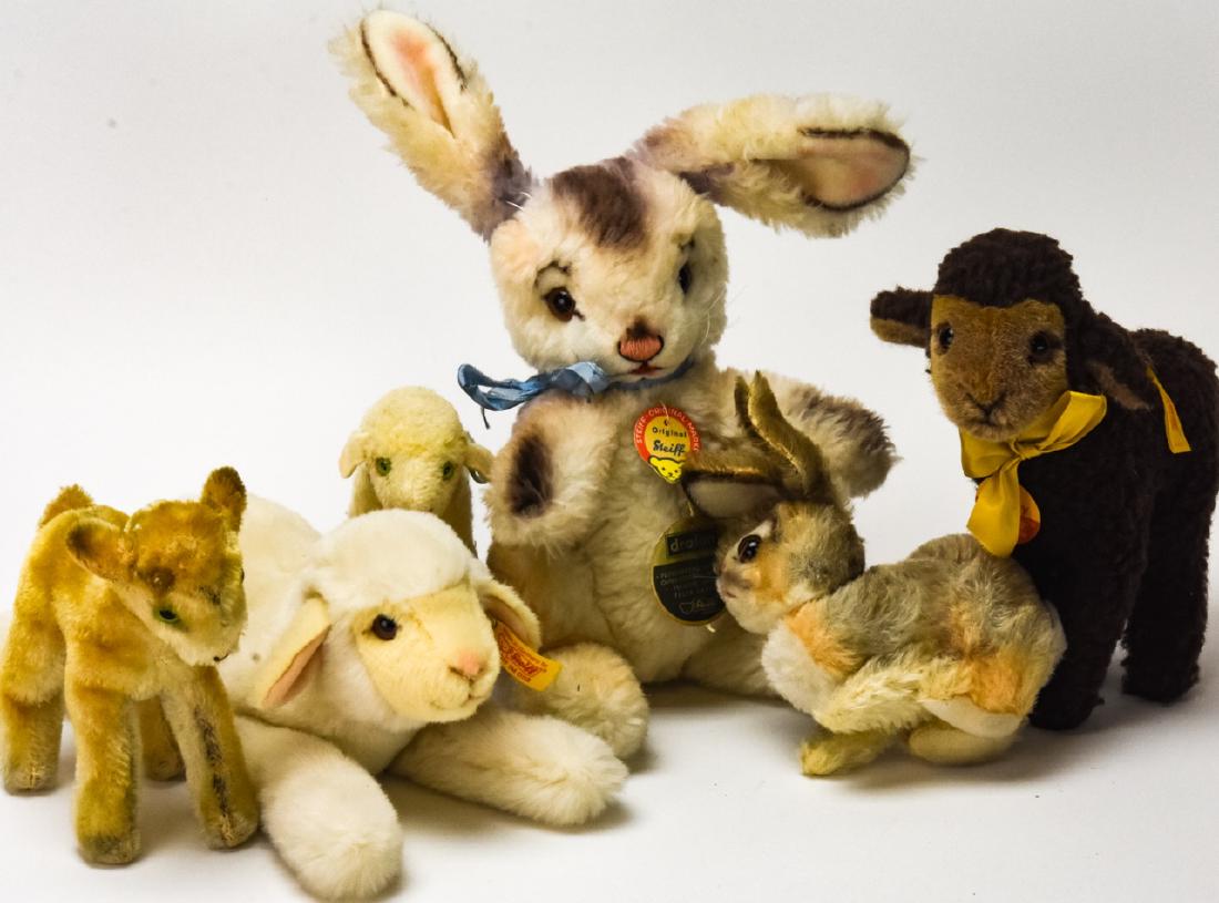 Collection Vintage Steiff Plush Bunnies and Lambs (1 of 7)