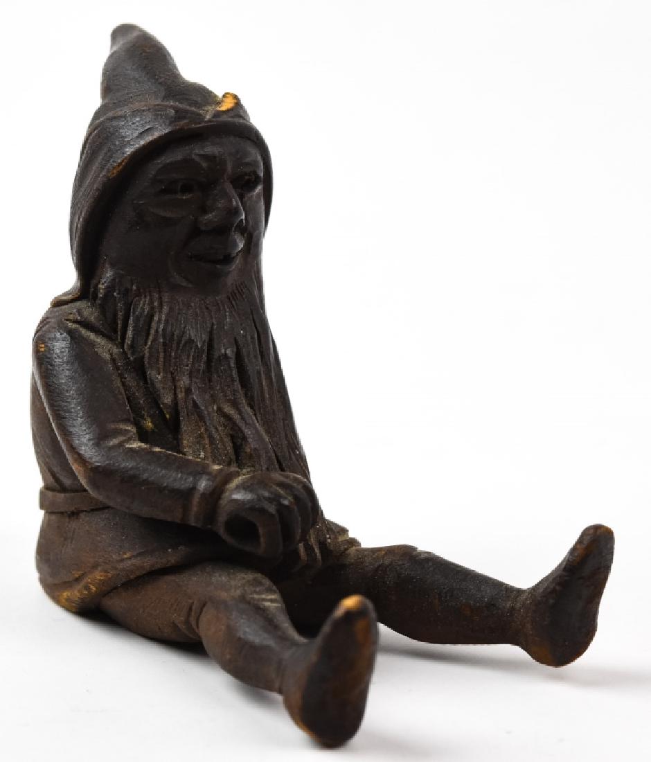 Antique 19th C Black Forest Carved Elf Statue (1 of 8)