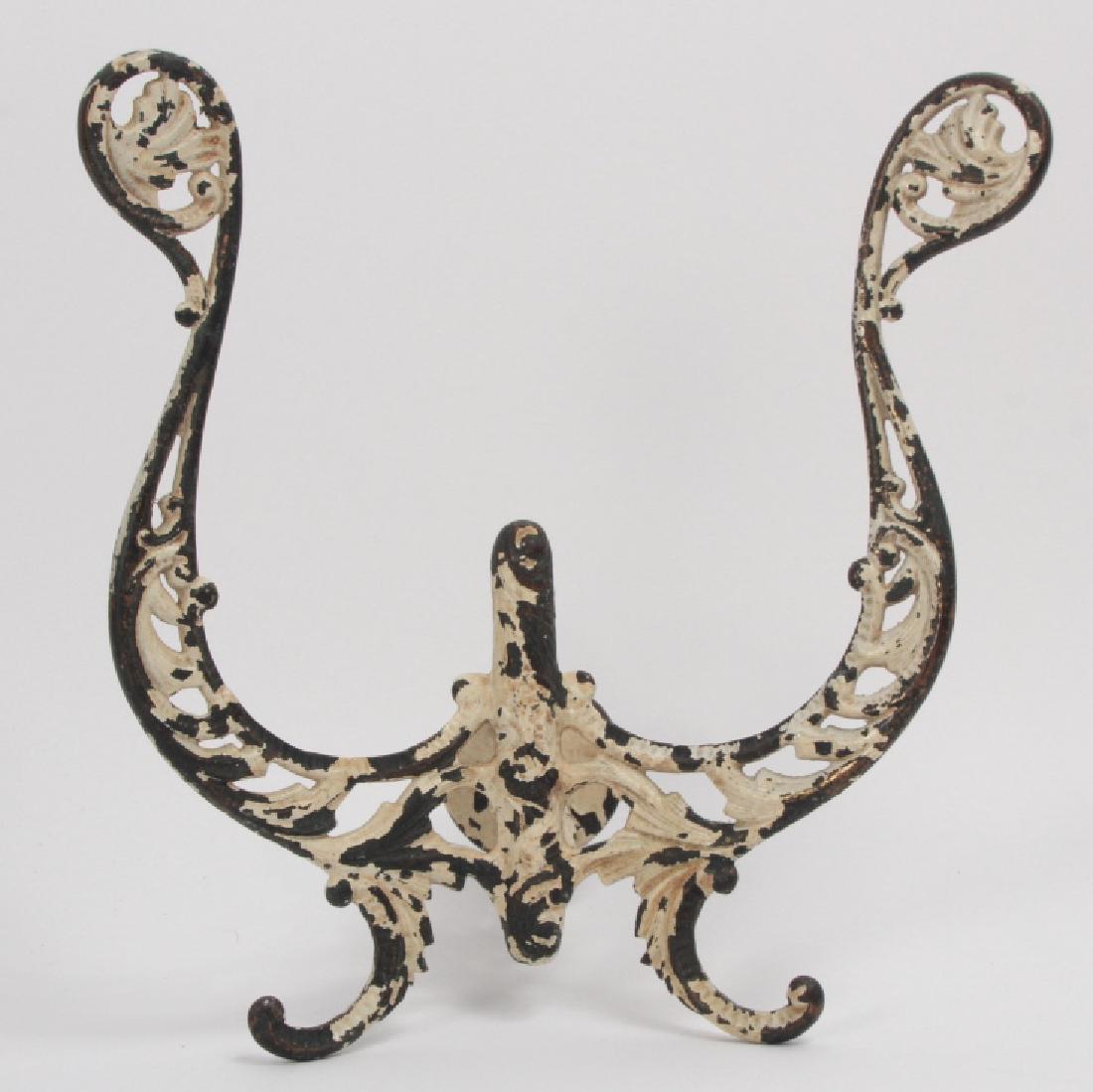 Antique 19th C Cast Iron Lyre Form Coat Hanger (1 of 5)