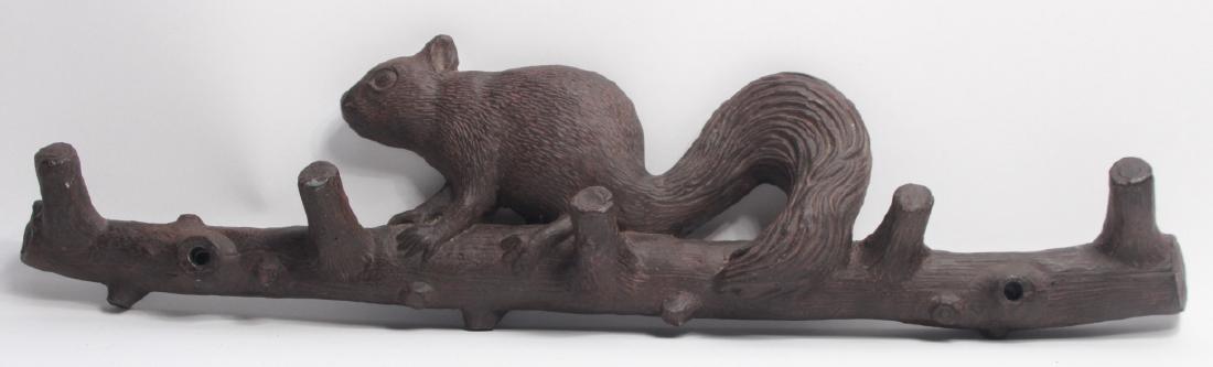 Black Forest Style Coat Rack w Squirrel on Branch (1 of 5)
