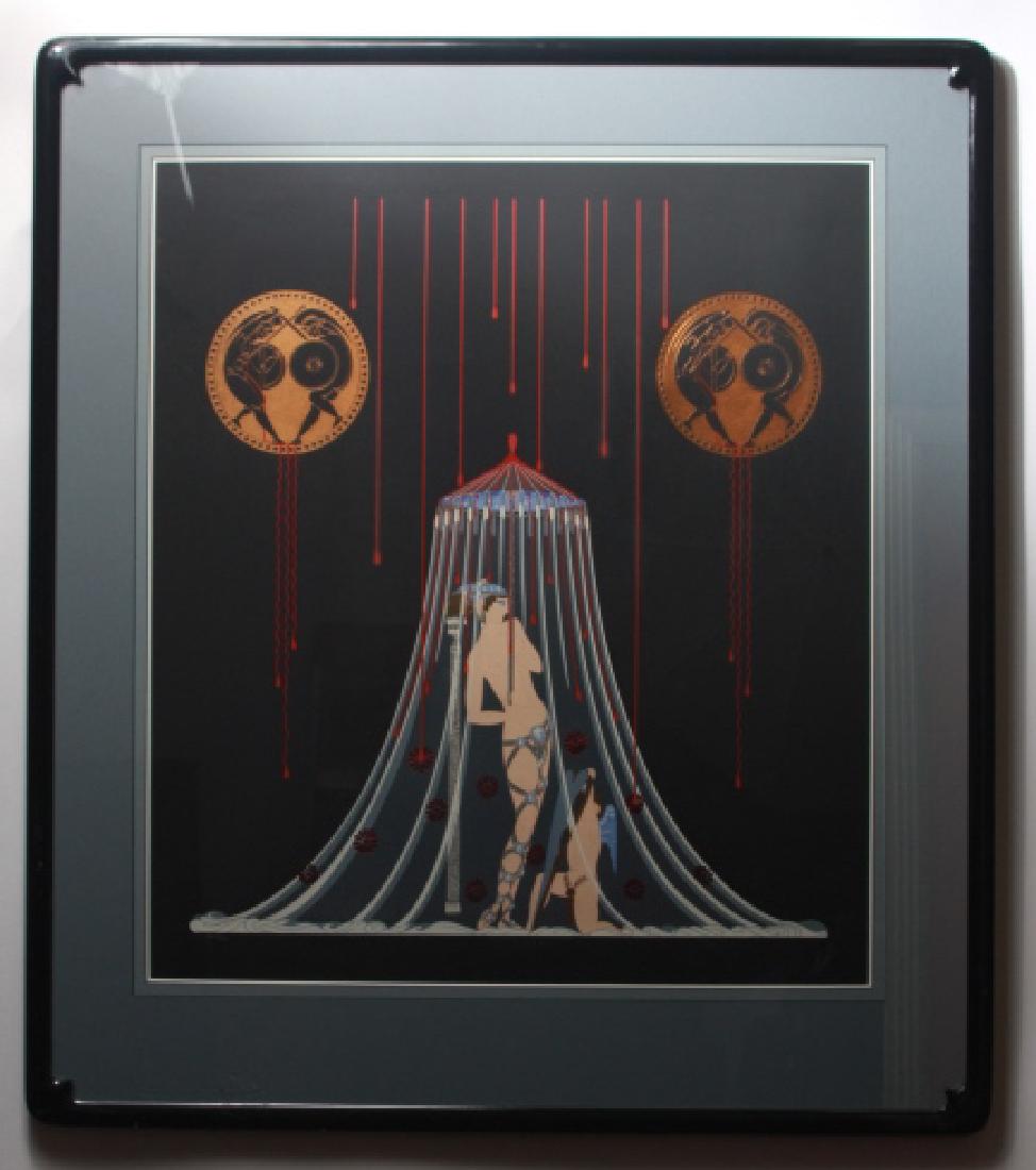 Erte Art Deco Embossed Serigraph of Nudes / Cupid (1 of 7)