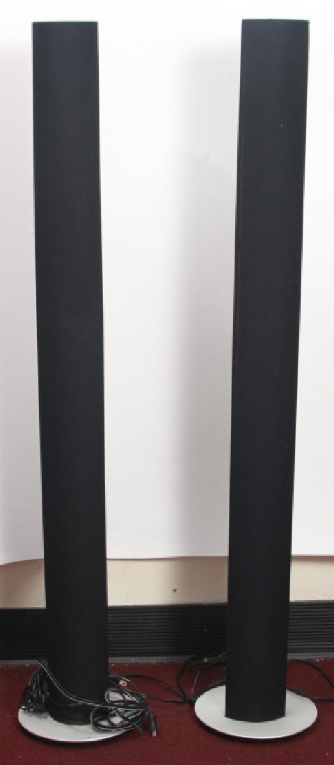 Pair Bang & Olufsen B&O BeoLab 6000 Active Towers: Pair Bang & Olufsen B&O BeoLab 6000 Active Towers. Chrome and black towers that are 44 inches high each.