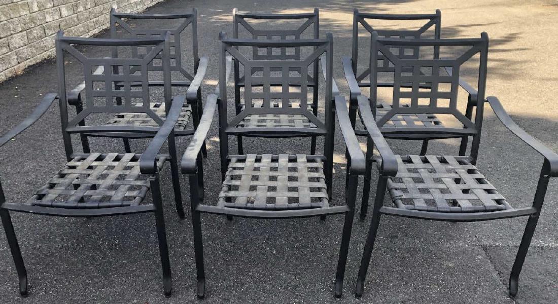 6 Cast  Aluminum Outdoor Arm Chairs w Cushions (1 of 5)