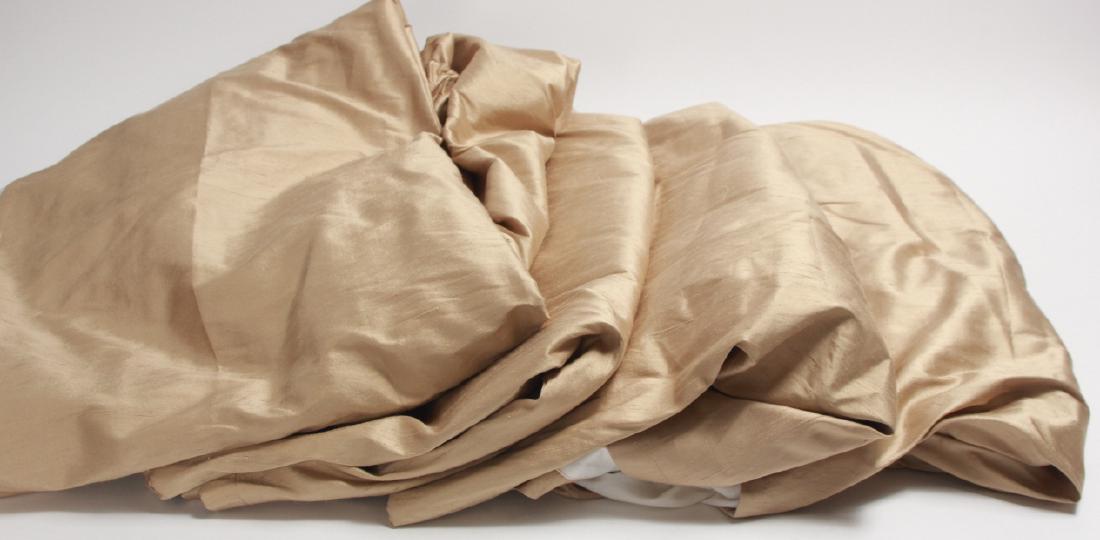4 Raw Silk Curtain / Drape Lined Panels, Sand Tone (1 of 4)