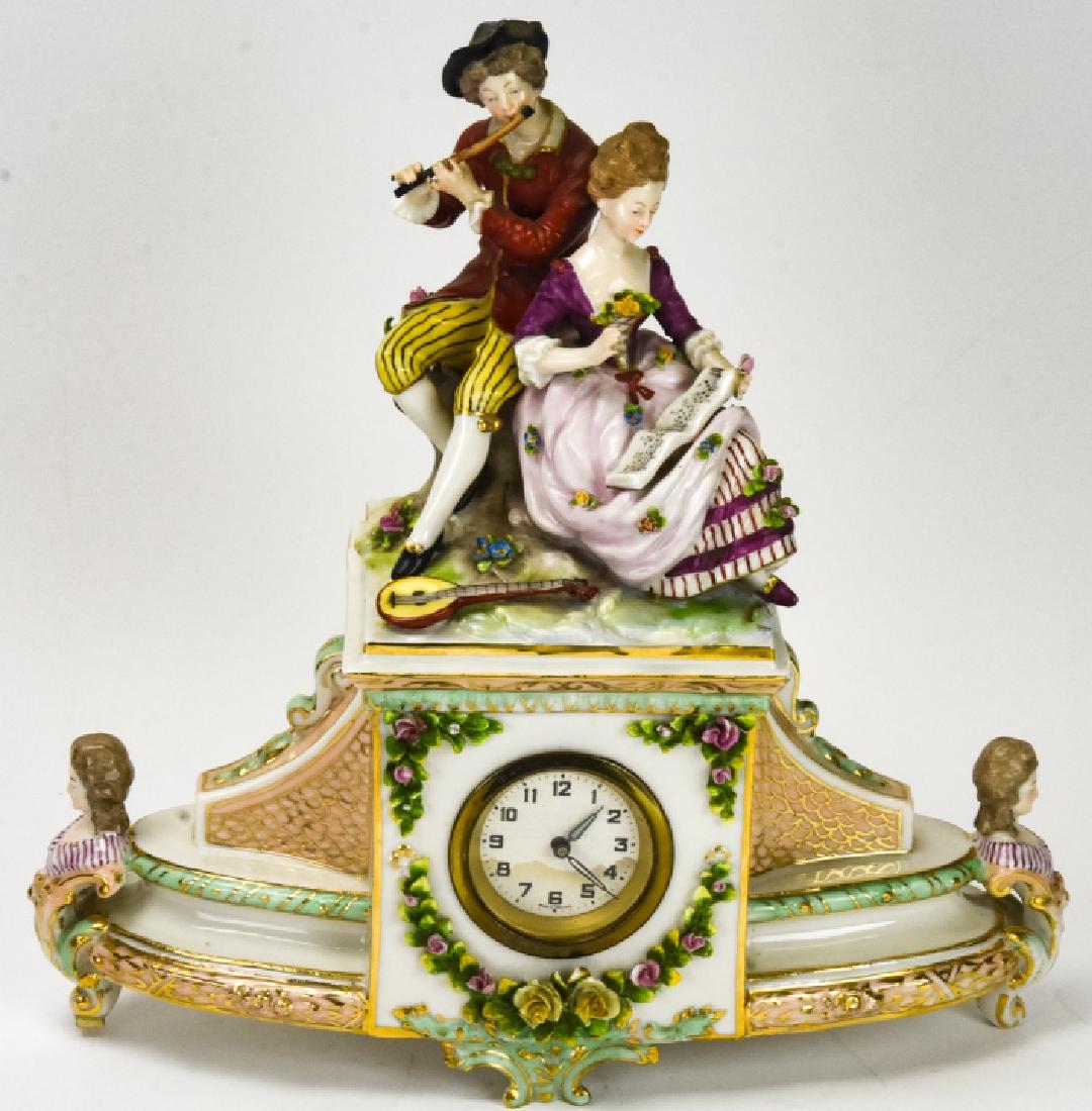 Capodimonte Porcelain Figural Mantle Clock (1 of 10)