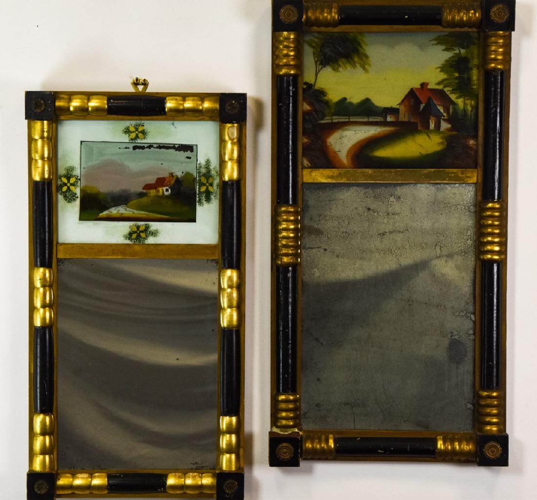 2 Federal Style Reverse Painted Glass Mirrors (1 of 6)