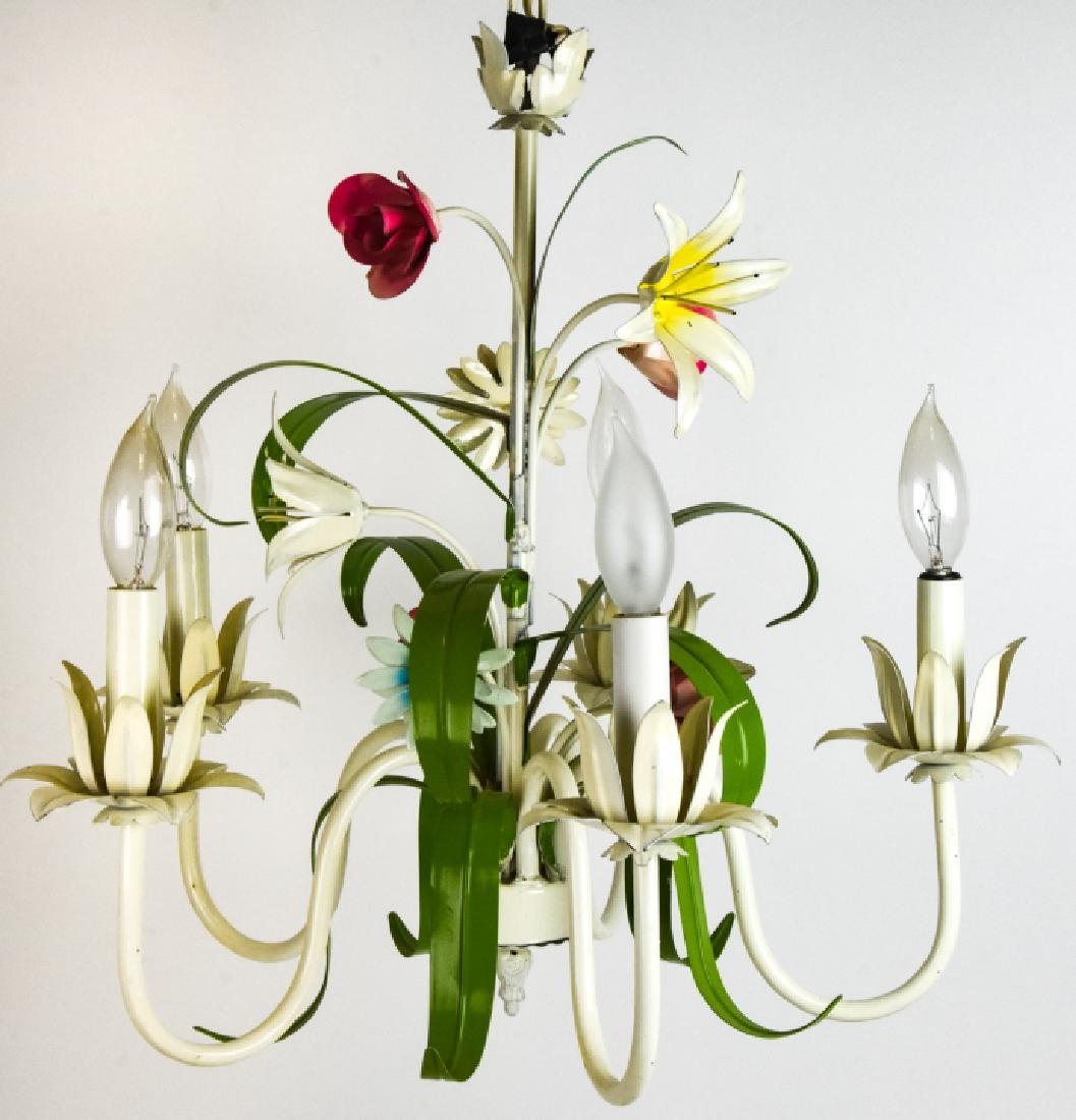 Mid Century Hand Painted Tole Chandelier (1 of 8)