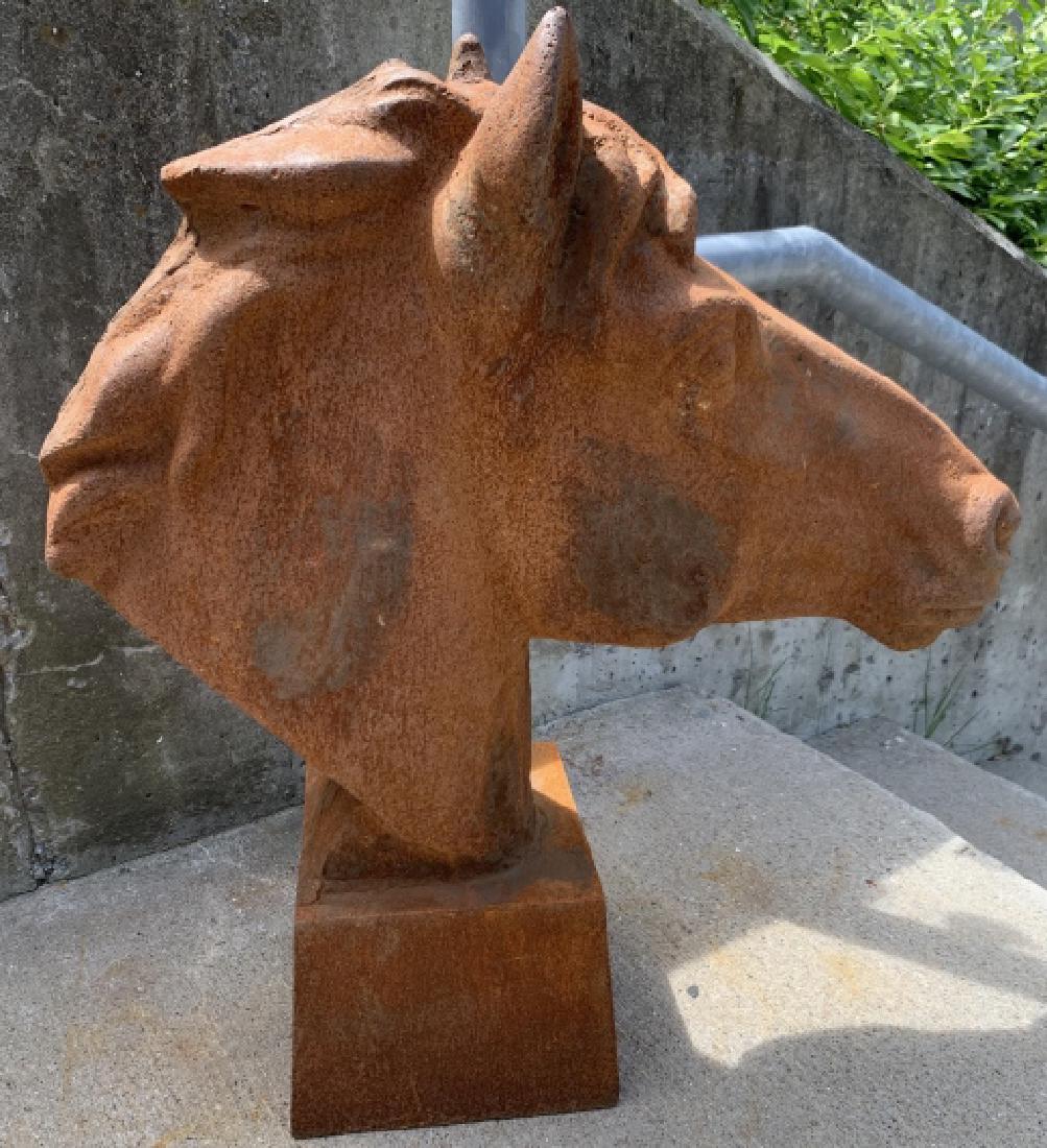 Cast Iron Figural Horse Head Statue (1 of 3)