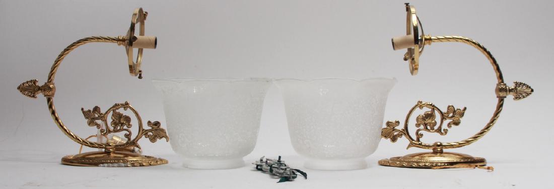 Pair Neoclassical Style Gilt Metal Wall Sconces (1 of 4)