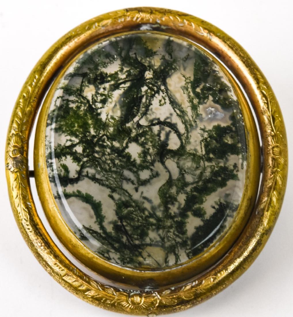 Antique Large Revolving Agate Mourning Brooch (1 of 7)