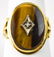 Estate 14kt Yellow Gold Diamond Tiger's Eye Ring