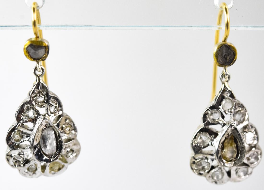 Antique Early 19th C Rose Cut Diamond Earrings (1 of 4)