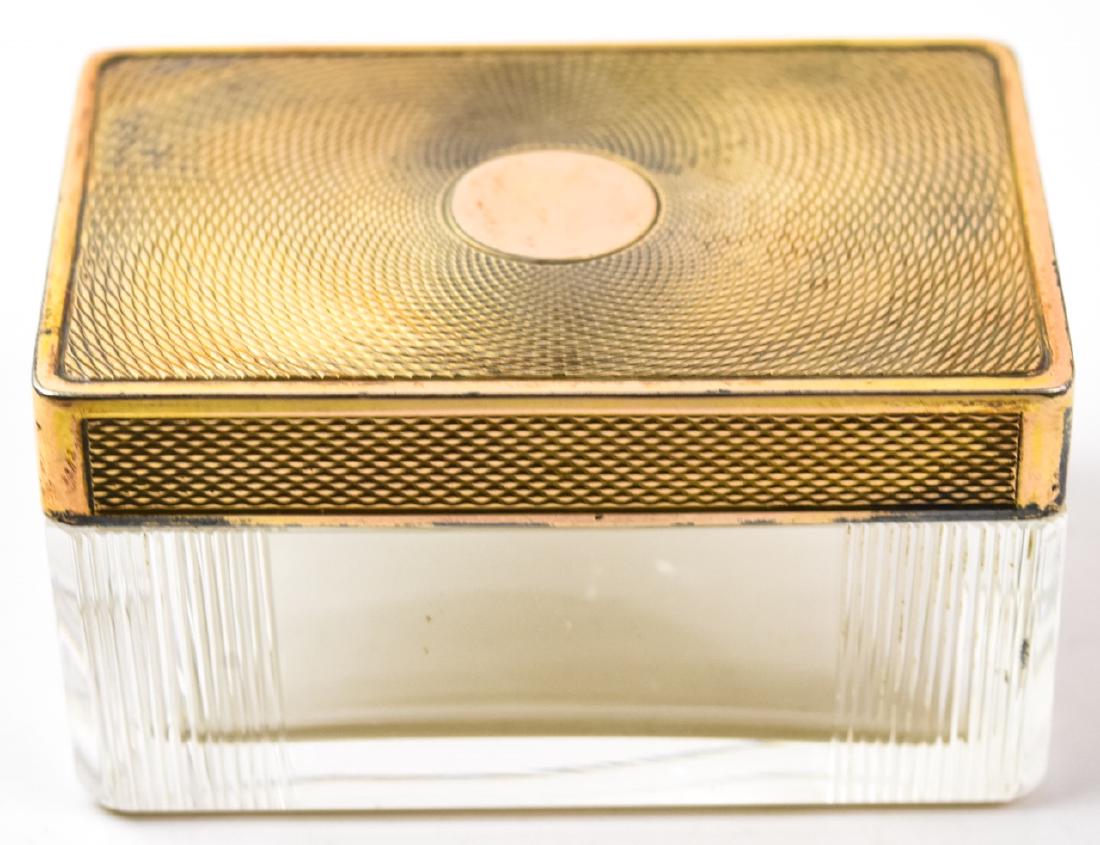 Antique French Gilt Silver & Crystal Dresser Box (1 of 5)