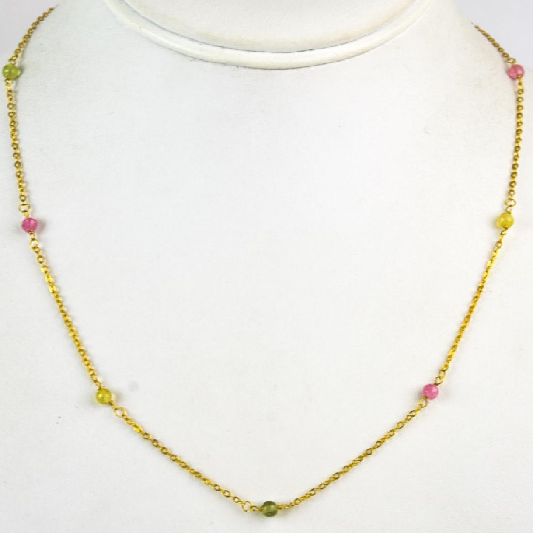 Estate 14kt Yellow Gold & Gemstone Bead Necklace (1 of 7)