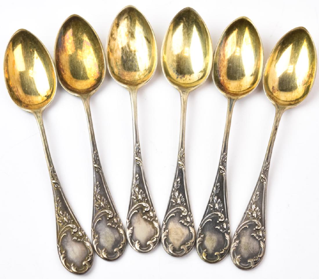Six 800 Silver Rococo Pattern Demitasse Spoons (1 of 9)